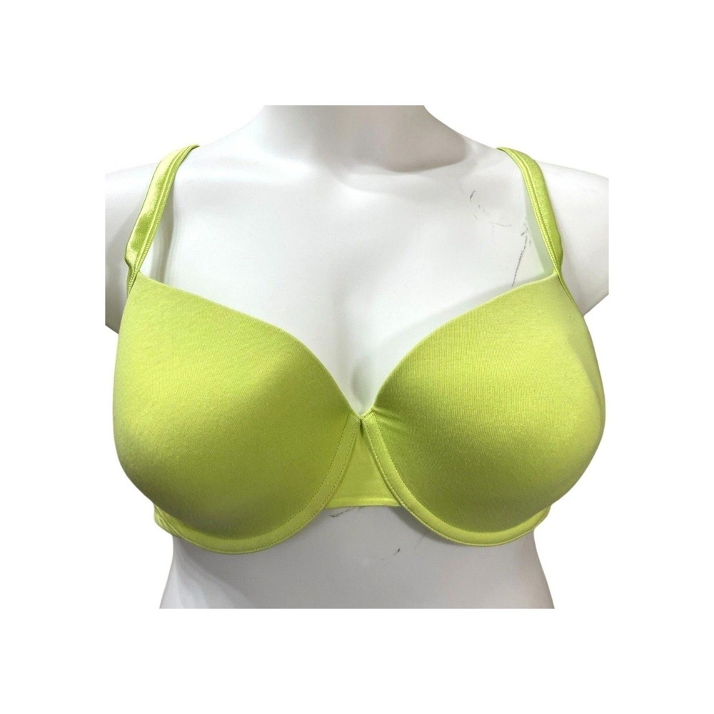 Cacique Lime Green Underwire Convertible Strap Bra 44DD Neon Comfort Molded Cup